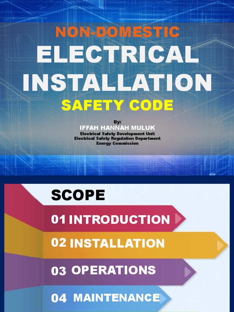 Presentation - Non-Domestic Electrical Installation Safety Code | PDF