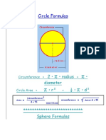 Circle Formulas: 2 - Radius - Diameter - R - D