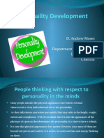 Personality Development: D. Andrew Moses 10-PCO-029 Department of Commerce Loyola College Chennai