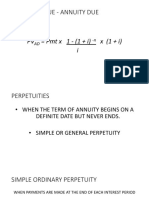 Present Value - Annuity Due: PV PMT X 1 - (1 + I) X (1 + I) I
