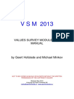 Values Survey Module Manual 2013