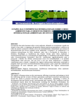 O Papel das Conferências Ambientais no Desenvolvimento de Regimes Internacionais