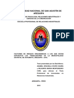 Factores de riesgo ergonómicos a los que están expuestos los trabajadores de la Municipalidad Distrital de Uchumayo