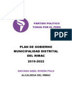 Plan de Gobierno de Todos Por El Perú-Rimac