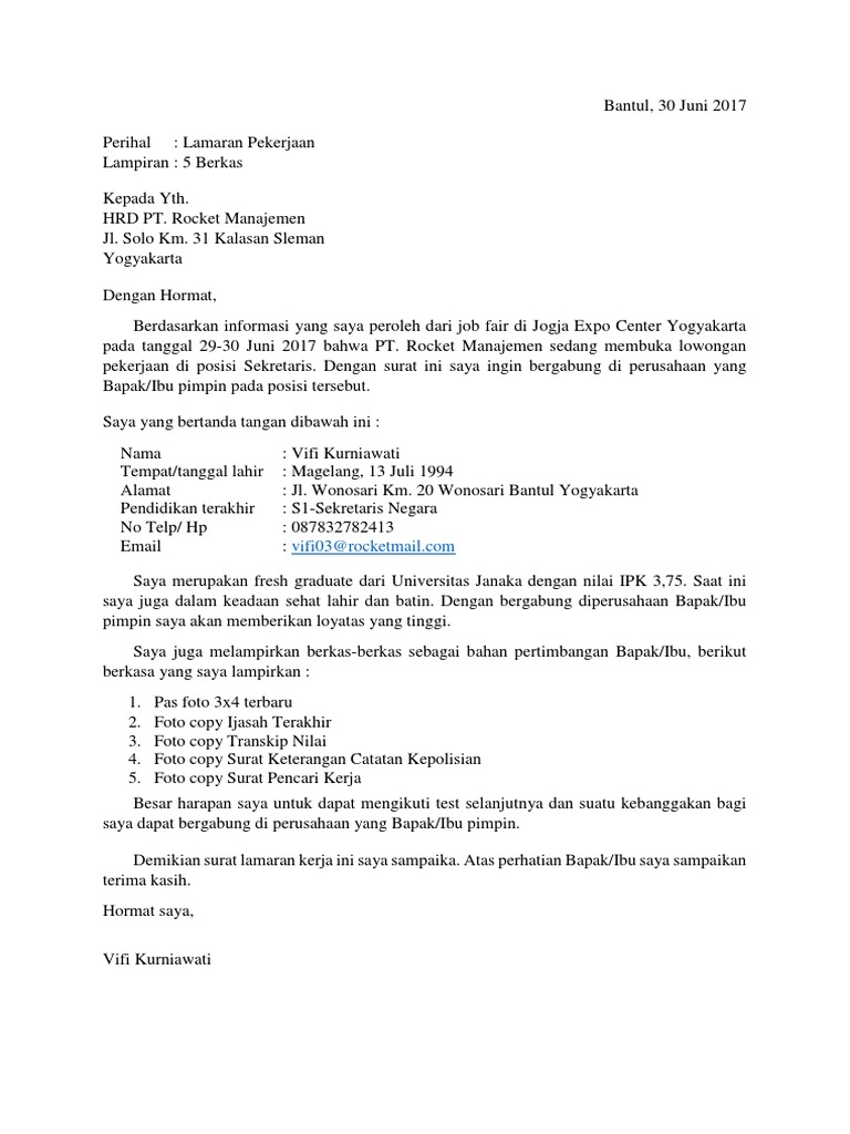 Download 82+ Contoh Surat Surat Lamaran Kerja Menarik Gratis