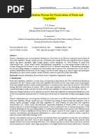 Osmotic Dehydration Process for Preservation of Fruits And
