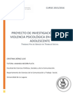 Proyecto de Investigacion Sobre La Violencia Psicologica en El Noviazgo Adolescente