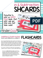 Addition & Subtraction: Flashcards