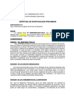 Apertura de Investigación Preliminar Lesión Física y Psicológica