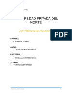 Universidad Privada Del Norte: Distribucion de Esfuerzos