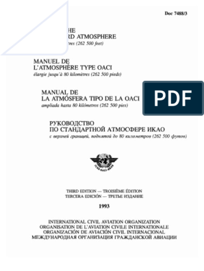 Icao Doc 74 Standard Atmosphere Mechanics Applied And Interdisciplinary Physics