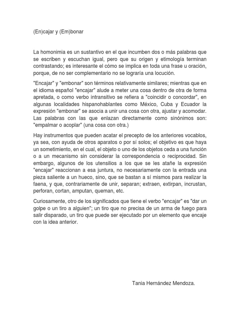 Encajar y Embonar | PDF | Semiótica | Morfología Lingüística