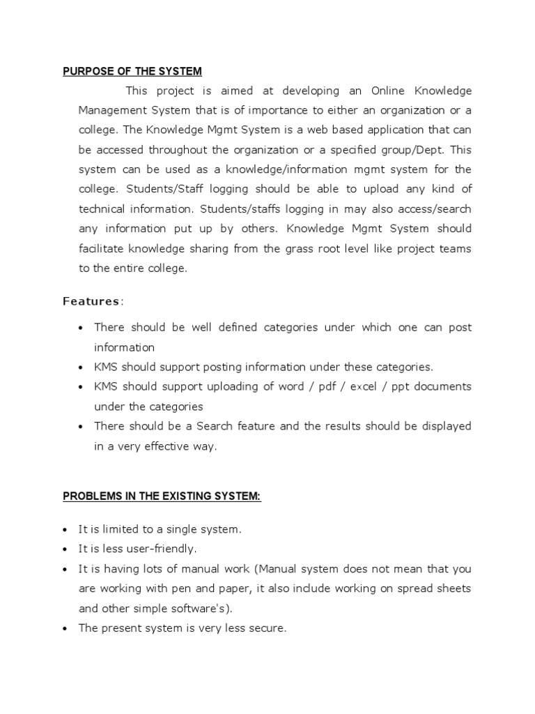 Purpose of The System | PDF | User (Computing) | Graphical User Interfaces