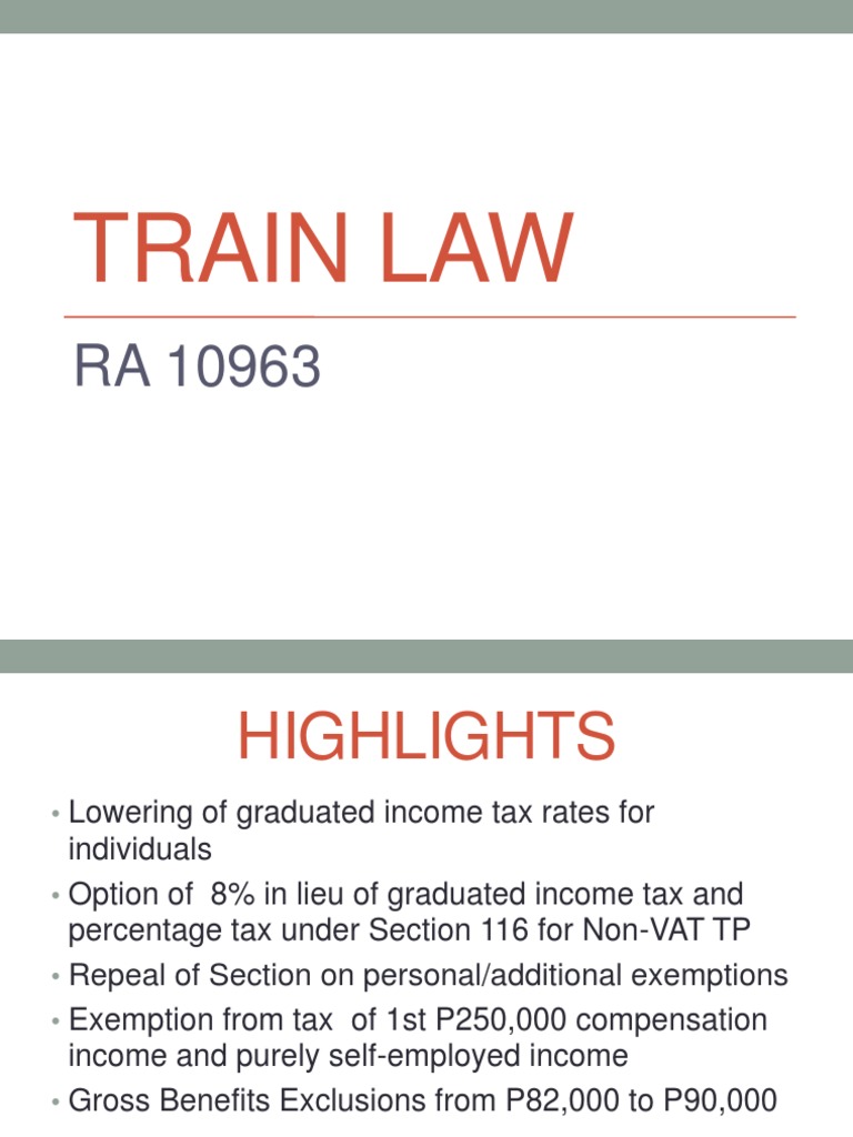 Train Law PDF Tax Tax In The United States