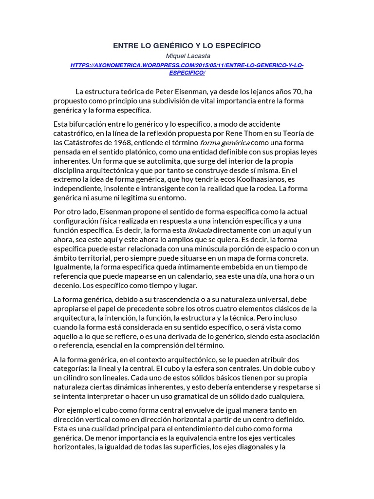 Formas Genéricas vs. Específicas | PDF | Función (Matemáticas) | Naturaleza