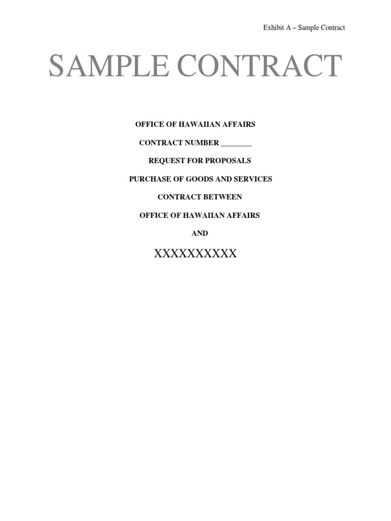 Exhibit A SAMPLE CONTRACT PDF | PDF | Notary Public | Hawaii
