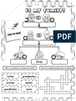 Family crossword puzzle with cut and paste activity