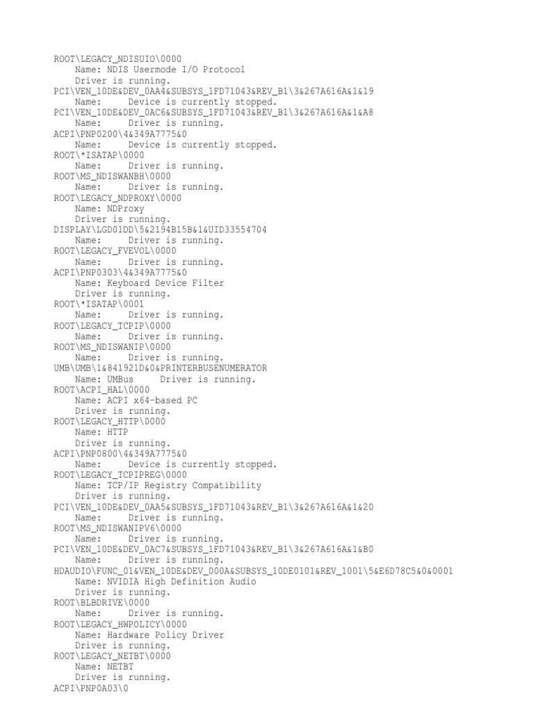 Dev List | PDF | Device Driver | Usb