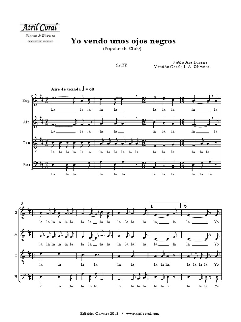 Yo Vendo Unos Ojos Negros Pdf Formas Musicales Composiciones Musicales