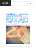 Is Depletion of Antioxidants Responsible for the Ozone Sauna Induced Rash and is the Rash a Sign of the Body Being Burned by Oxygen__ _ the Power of Ozone