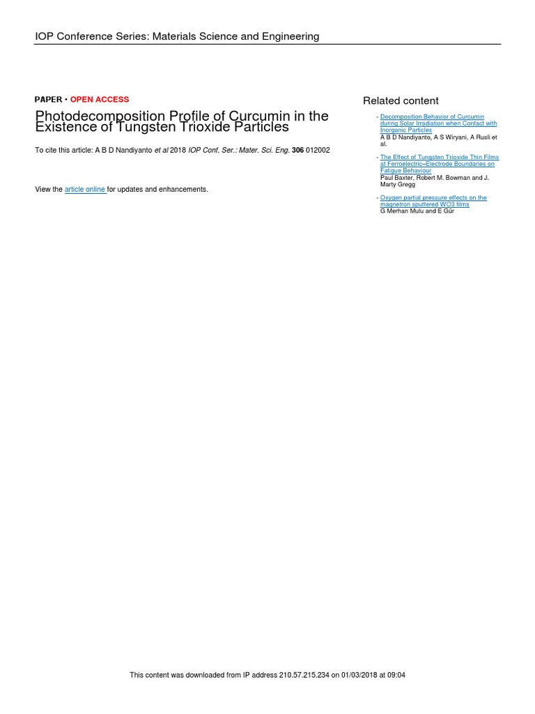 Template Example Iop | PDF | Chemical Reactions | Solution