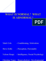 What Is Normal? What Is Abnormal?