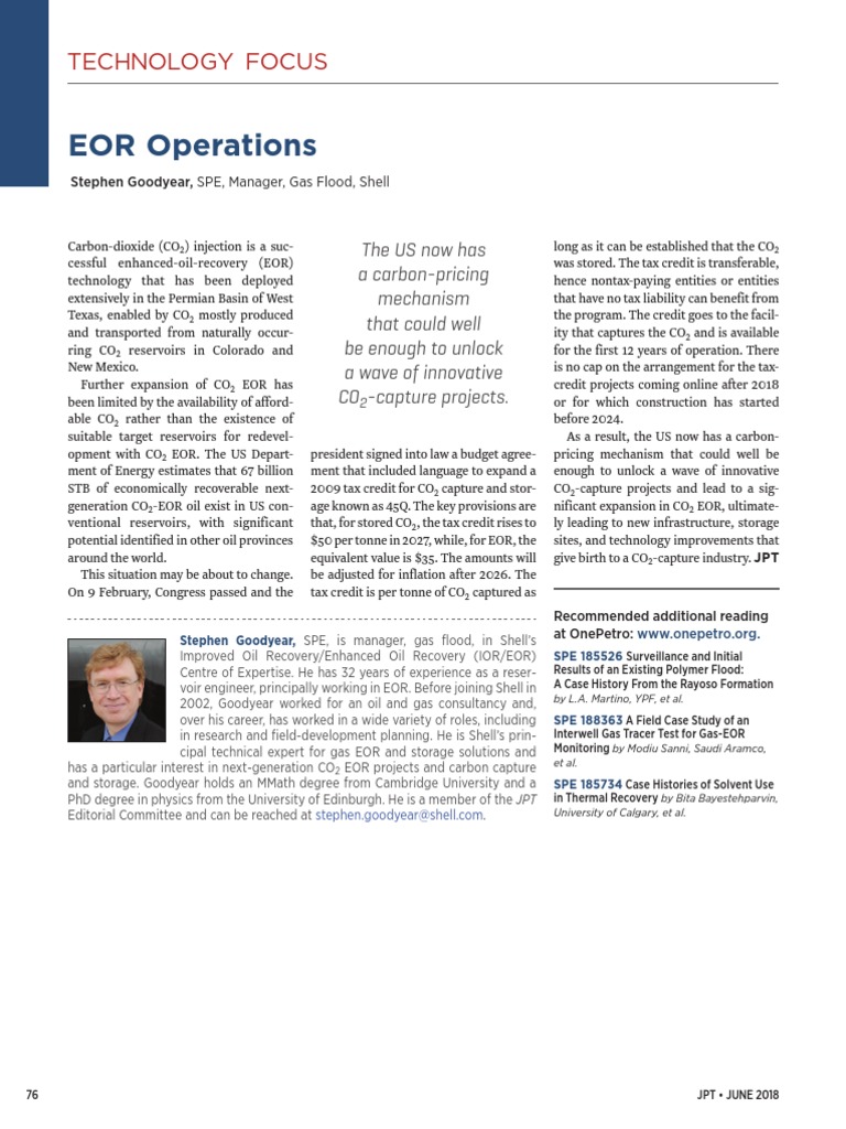 EOR Operations: Technology Focus | PDF | Enhanced Oil Recovery | Fossil ...