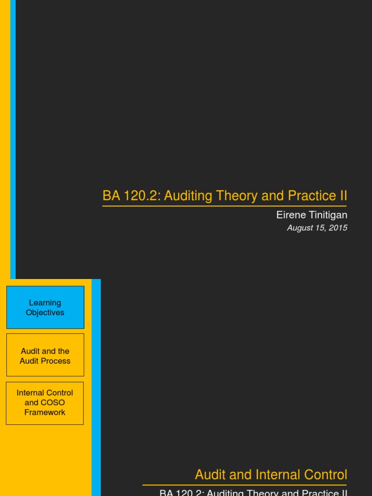 Chapter 1 081515 PDF | PDF | Internal Control | Financial Audit