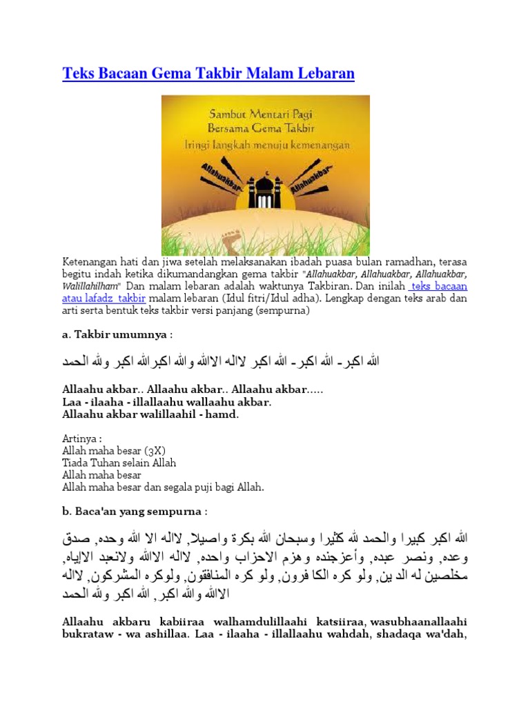 Teks Takbiran Docx