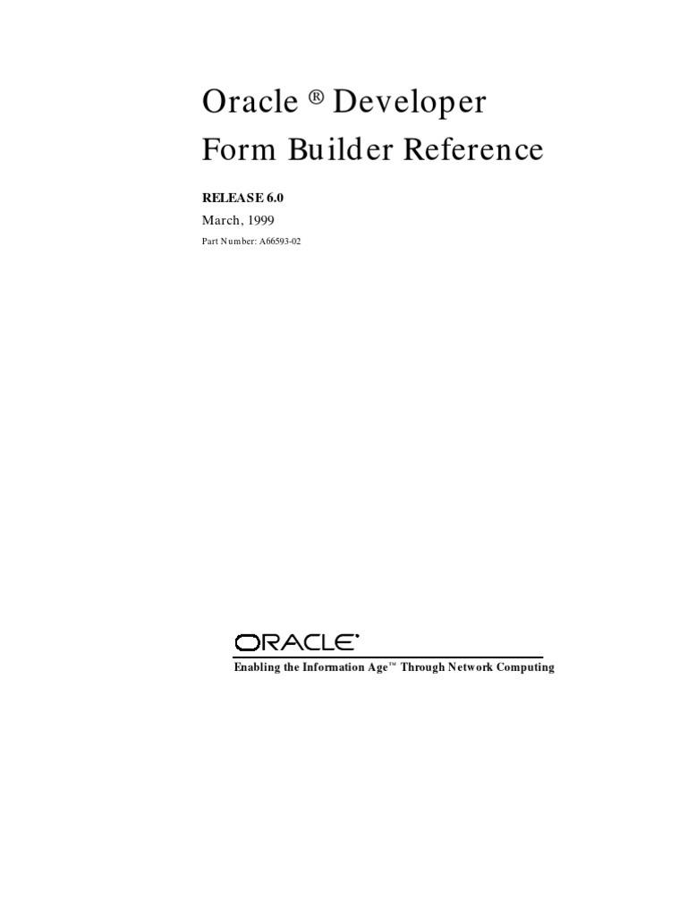 Oracle Developer: Form Builder Reference | PDF