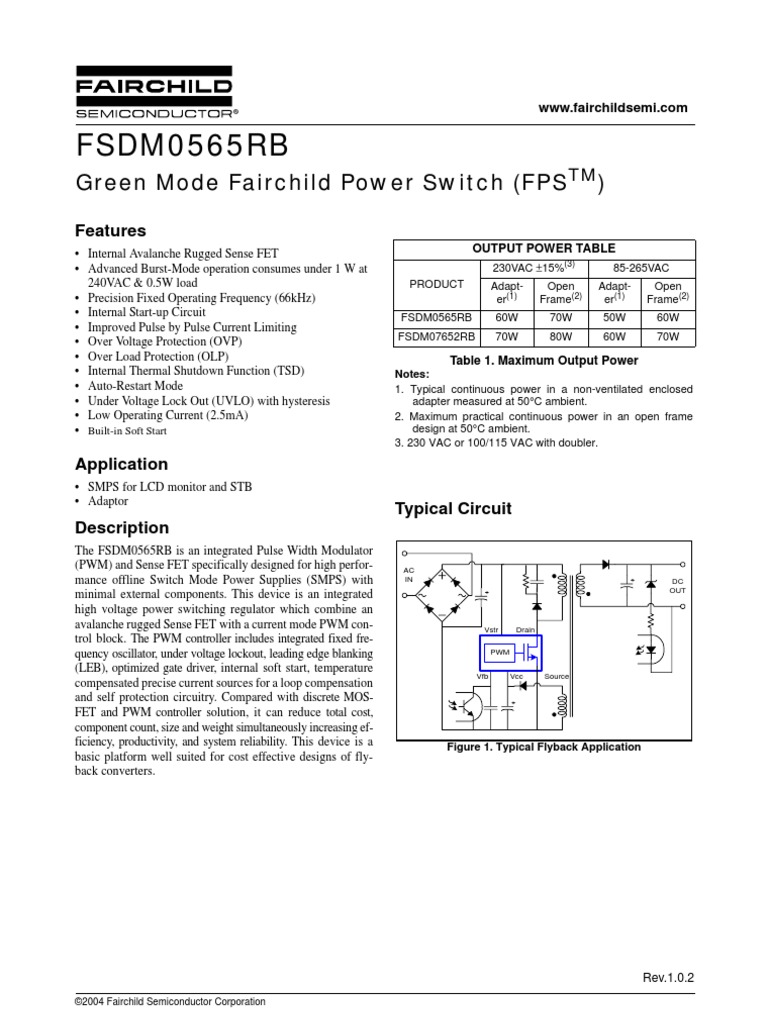 Datasheet DMO565R | Transistor de efecto de campo | Condensador