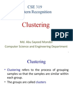 CSE 319 Pattern Recognition: Clustering