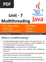 Unit - 7 Multithreading: Prof. Arjun Bala Oop Java