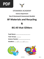 8F and 8G Homework Booklet Sept & Oct 20 12