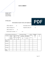Data Sheet: 9.9 Data Sheet Determination of Point Velocity and Roughness Height