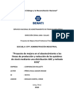 Proyecto de Mejora en El Abastecimiento A Las Líneas de Producción y Reducción de Los Quiebres de Stock Mediante Una Distribución ABC y Método Eoq