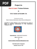 Download MBA Project Report on Earn and Learn  Trainee Scheme At TATA YAZAKI AUTOCOMP LIMITED by Aman Bhattacharya SN38844706 doc pdf