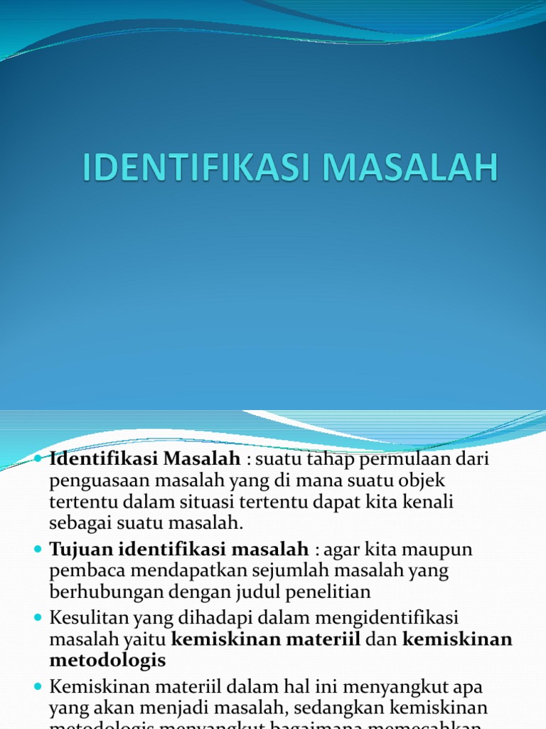Identifikasi Masalah Rpl Pdf