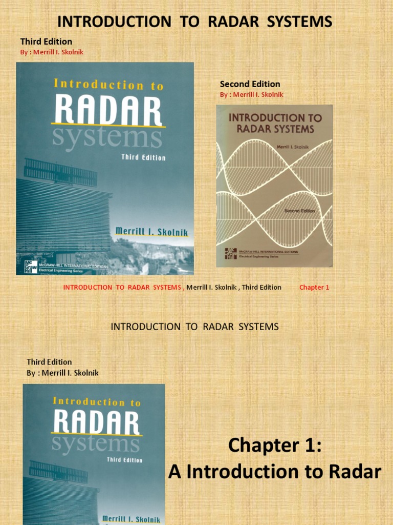 Introduction To Radar Systems Third Edition PDF Radar Microwave