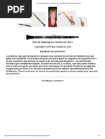 Guia de Dedilhado Do Clarinete Com Sugestões de Altissimo Para tocar