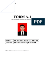 Form A-1: Nama M. Fadhlan La Tabari Jabatan Sekretaris Jendral
