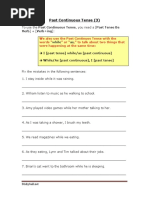 Past Continuous Tense 3 | PDF