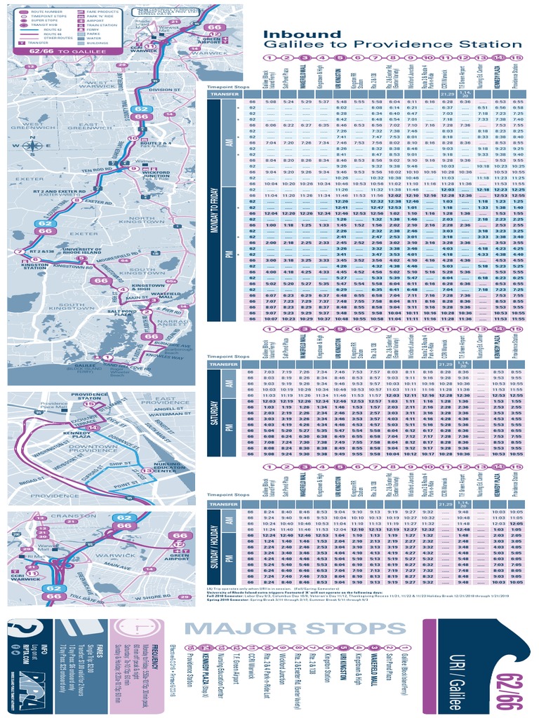 RIPTA Bus 66 Schedule Overview | PDF | Providence | Public Transport