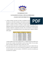 Análise de projetos de investimento em novas unidades de produção