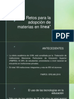 Retos Para La Adopción de Materias en Línea