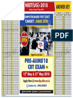 Answerkey NEET UG 2018 Code E F G H PDF