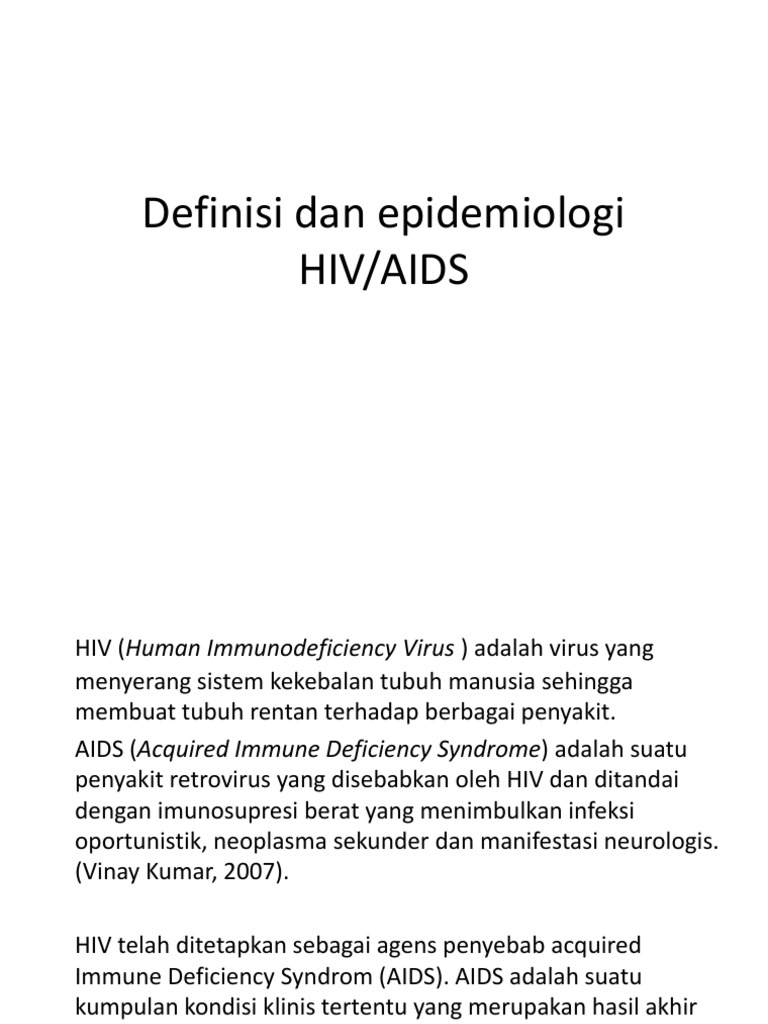 Definisi Dan Epidemiologi Hiv/Aids | PDF | Self-Improvement | Computers