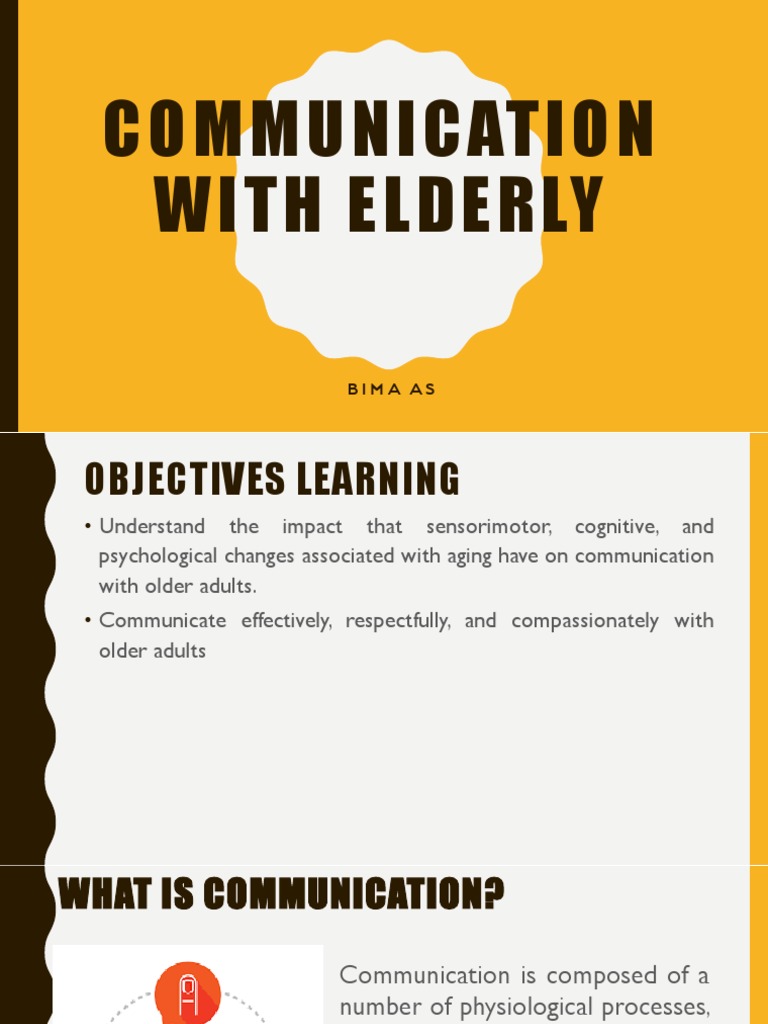 Communication in Elderly | PDF | Dementia | Somatosensory System