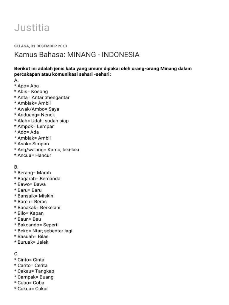 Kamus Bahasa Padang Indonesia