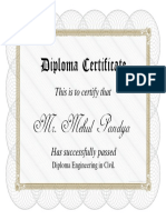 Diploma Certificate: Mr. Mehul Pandya